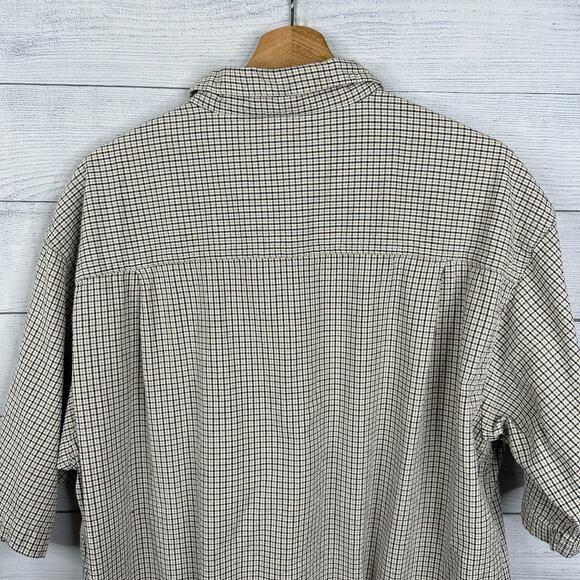 Columbia Mens size Large Short Sleeve Button Down Shirt Striped Checkered xm7120 - Picture 5 of 9